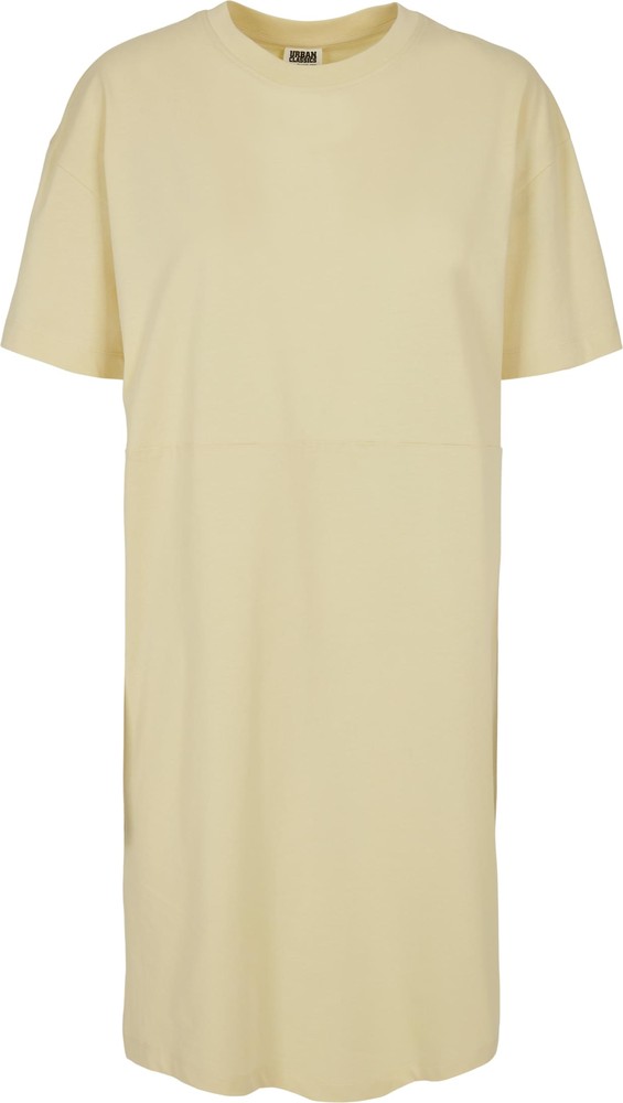 Urban Classics Damen Ladies Organic Oversized Slit Tee Dress Softyellow - Damen