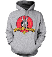 Looney Tunes Distressed Logo Hoodie Heather-Grey Looney Tunes Distressed Logo Hoodie Heather-Grey