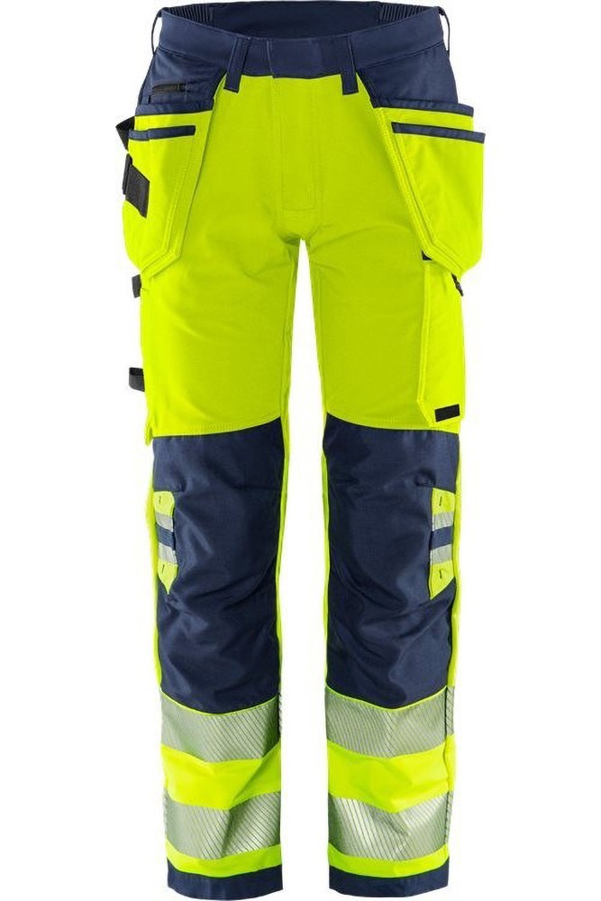 Fristads High Vis Grün Handwerker Stretchhose Kl. 2 2644 GSTP Warnschutz-Gelb/Marine - Herren / Unisex