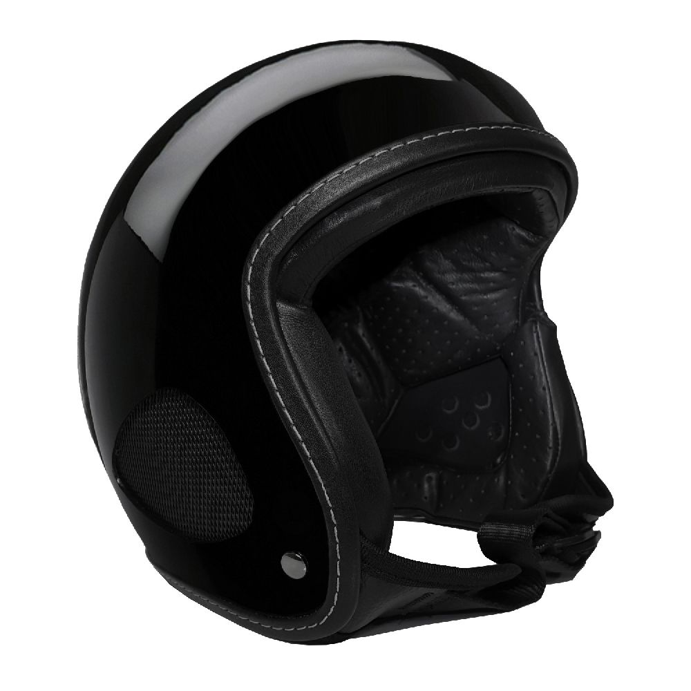 Bores Helm SRM Slight 4 Finale Jethelm mit Leder Innenfutter glänzend Schwarz - Herren / Unisex