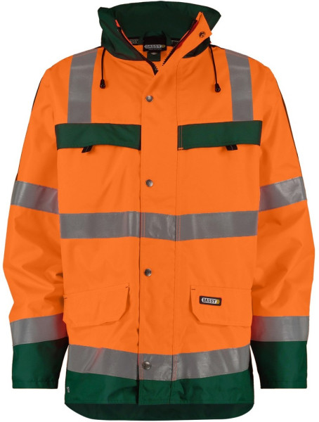 Dassy Warnschutz Regen-Parka Atlantis PES70 Neonorange/Flaschengrün