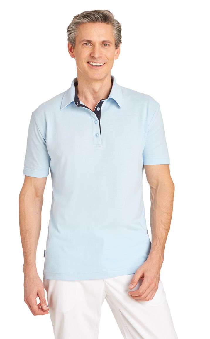 Leiber Polo-Shirt 08/2637/0504 Hellblau/Marine - Herren / Unisex