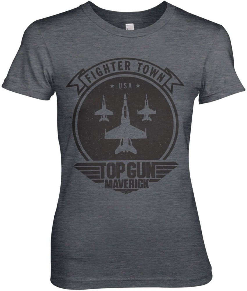 Top Gun Maverick Fighter Town Girly Tee Damen T-Shirt Dark-Heather - Damen