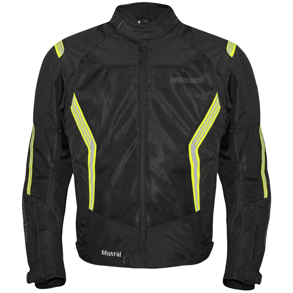 Germot Herren Motorrad Jacke Textiljacke Mistral Schwarz/Gelb - Herren / Unisex
