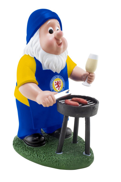 Eintracht Braunschweig Gartenzwerg mit Grill Fussball Blau/Gelb