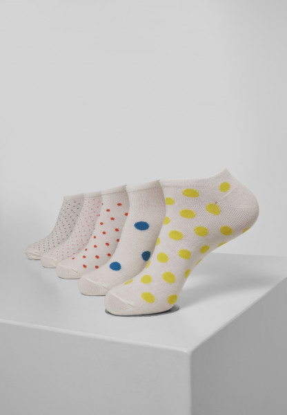 Urban Classics Socks No Show Socks Dots 5-Pack White/Black