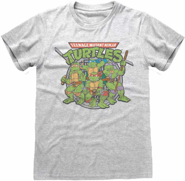 Teenage Mutant Ninja Turtles - Retro Turtle (Unisex) T-Shirt Heather Grey