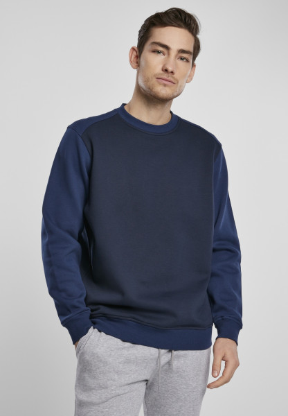 Urban Classics Sweatshirt 2-Tone Fake Raglan Crew Midnightnavy/Darkblue