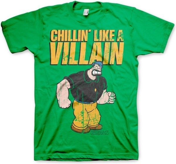 Popeye Chillin'Like A Villain T-Shirt Green