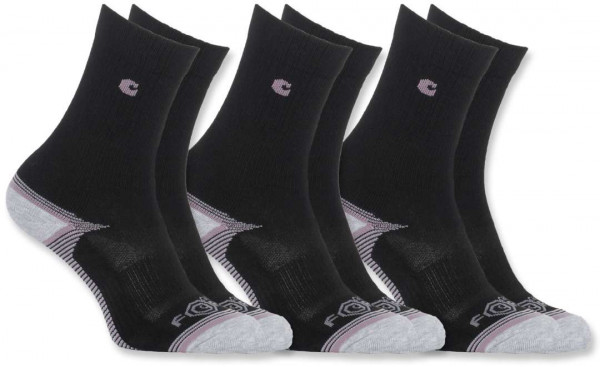 Carhartt Damen Socke Force Performance Sock 3-Pair Black-L