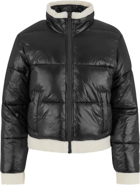 Urban Classics Damen Jacke Ladies Recycled Shiny Puffer Sherpa Jacket TB7074
