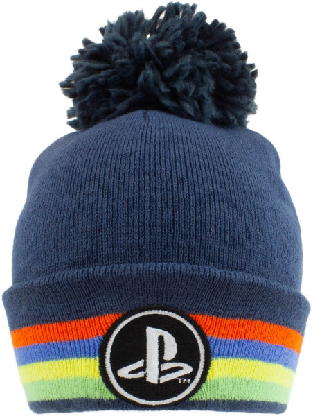 Playstation - Cicle Logo (Beanie Pom) Mütze Blue