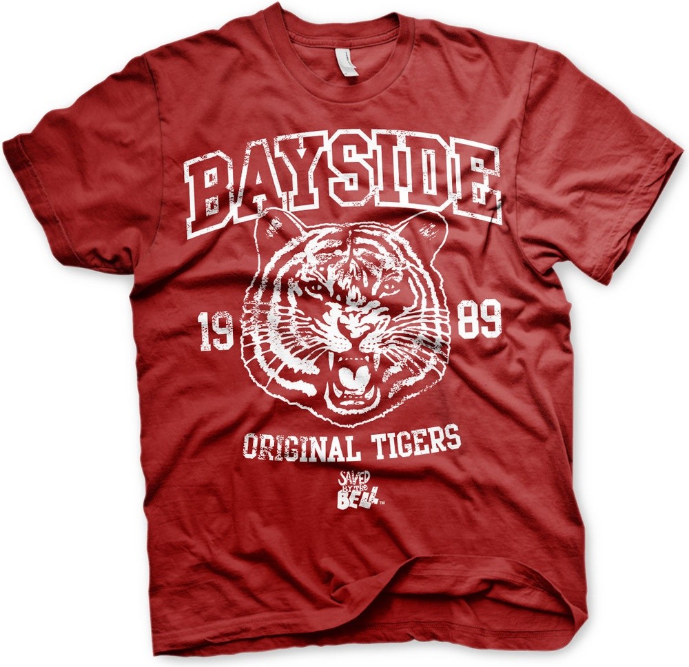 Saved By The Bell Bayside 1989 Original Tigers T-Shirt Tango-Rot - Herren / Unisex