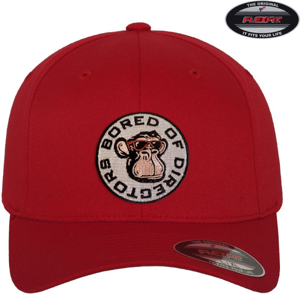 Bored Of Directors Circle Patch Flexfit Cap Red