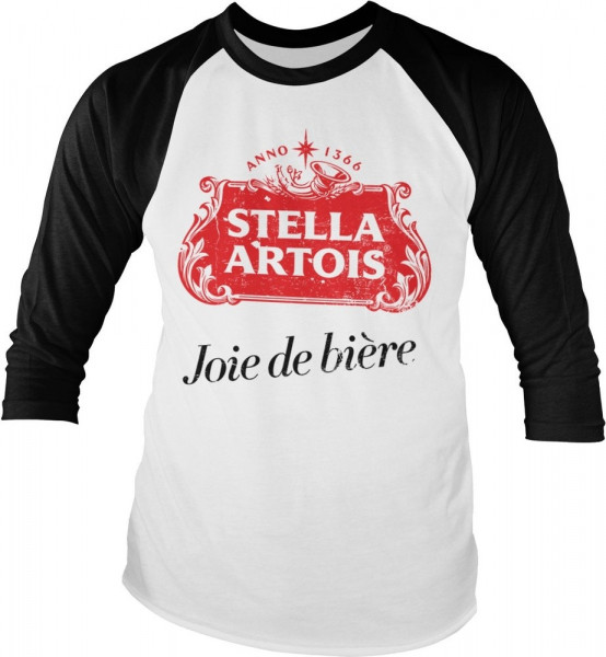 Stella Artois Joie de Biére Baseball Longsleeve Tee White-Black