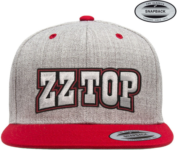 ZZ Top Premium Snapback Cap Heather-Grey-Red