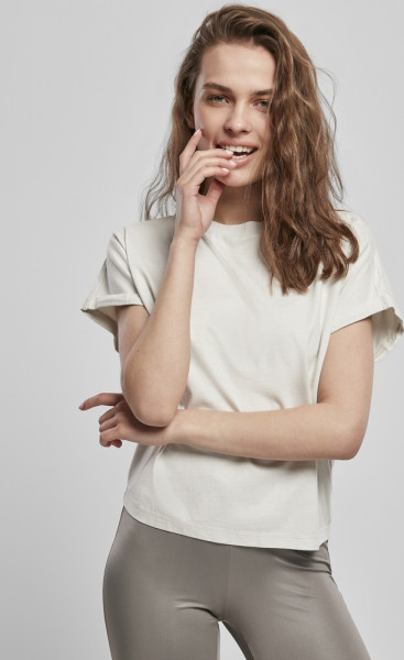 Urban Classics Damen T-Shirt Ladies Short Pigment Dye Cut On Sleeve Tee Palesasphalt