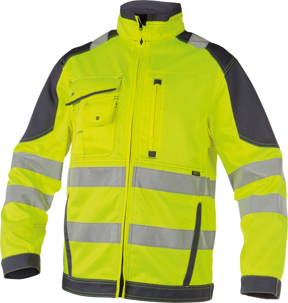 Dassy Warnschutz Arbeitsjacke Orlando PESCO74 Neongelb/Zementgrau - Herren / Unisex