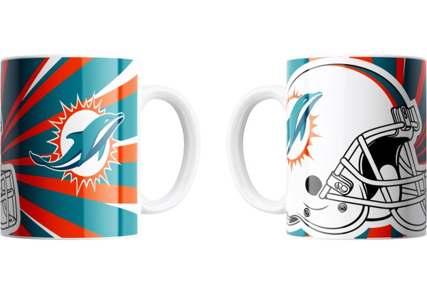 Miami Dolphins Jumbo-Tasse „Helmet“ 450ml American Football NFL Blau-450ml