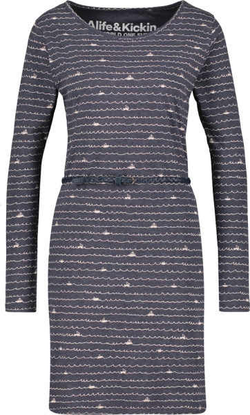 Alife & Kickin Damen Blusenkleid EllinAK B Longsleeve Dress Marine Melange
