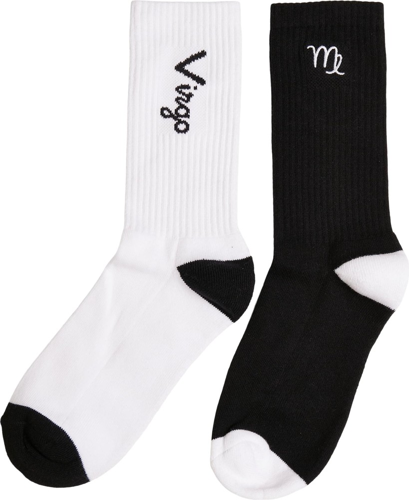 Mister Tee Zodiac Socks 2-Pack Schwarz/Weiß Virgo - Herren / Unisex
