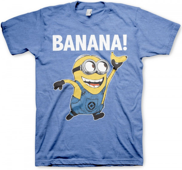Minions Banana! T-Shirt Blue-Heather