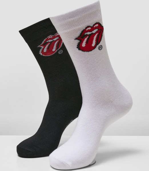 Merchcode Socken Rolling Stones Tongue Socks 2-Pack Black/White