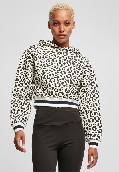 Urban Classics Damen Ladies Short AOP College Hoody