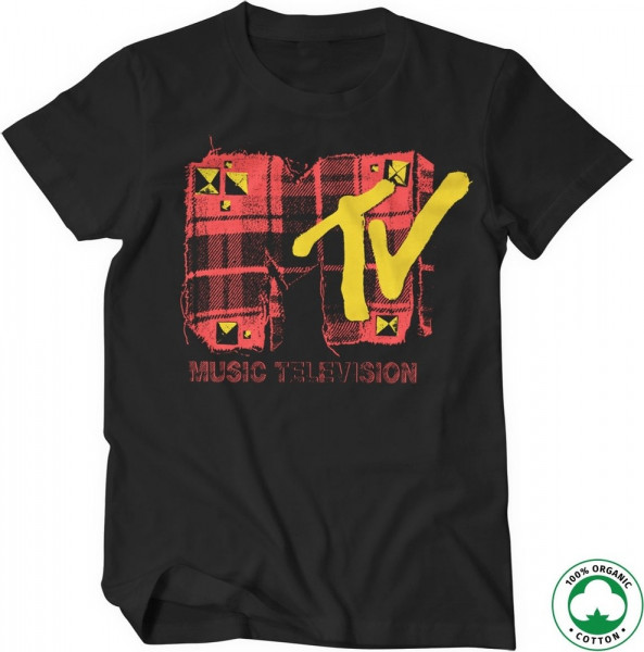 Plaid MTV Organic T-Shirt Black