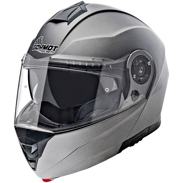 Germot Motorrad Helm GM 960 Klapphelm matt Gun Silver