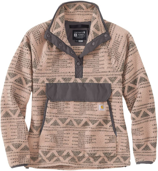 Carhartt Damen Relaxed Fit Fleece Pullover Warm Taupe Geo Aztec