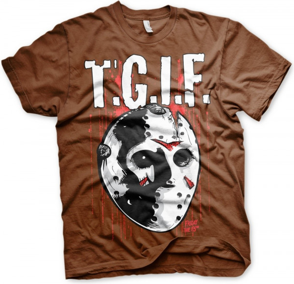 Friday The 13th T.G.I.F. T-Shirt Brown