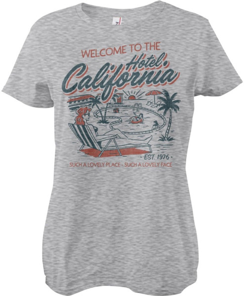 Eagles Hotel California Girly Tee Damen T-Shirt Heather-Grey
