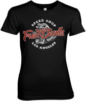 Fuel Devils Speed Shop Girly Tee Damen T-Shirt Black Fuel Devils Speed Shop Girly Tee Damen T-Shirt Black