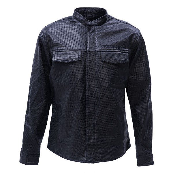 WCC West Coast Choppers Lederjacke Riding Shirt Perforated Black