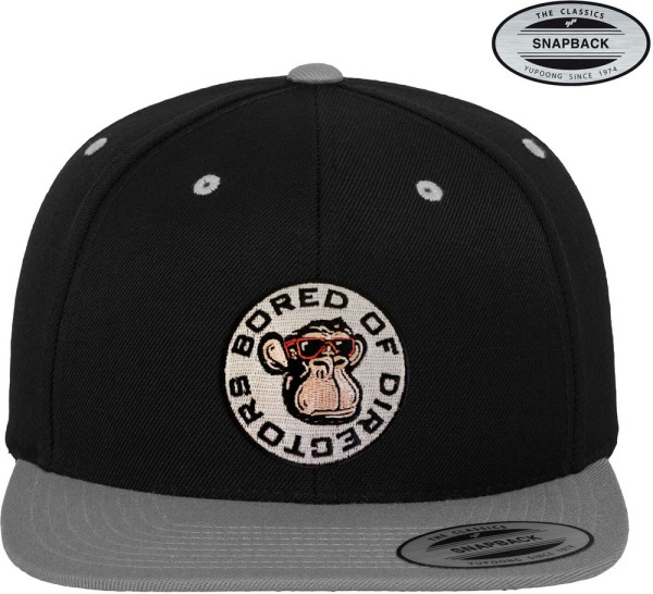 Bored Of Directors Circle Patch Premium Snapback Cap BlackDarkgrey