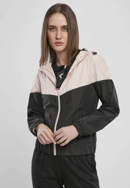 Urban Classics Women Light Jacket Ladies Arrow Windbreaker Lightpink/Black