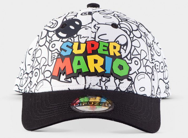 Nintendo Super Mario Villains AOP Adjustable Cap in Multicolor