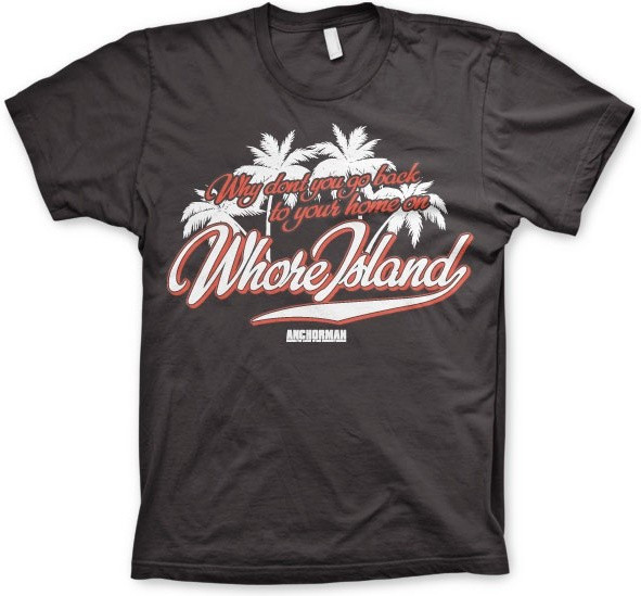 Anchorman Whore Island T-Shirt Dark-Grey