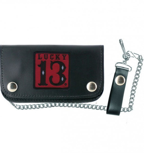 Lucky 13 Wallet Portemonnaie Red Patch Wallet Black