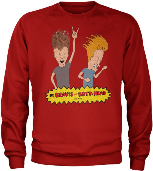 Beavis and Butt-Head Headbanging Sweatshirt Red