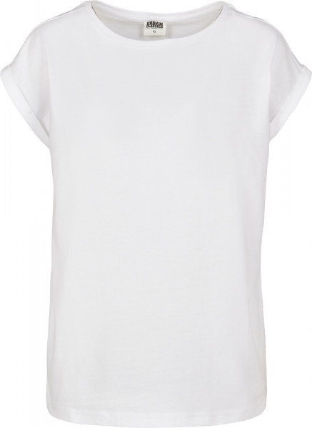 Urban Classics Kinder T-Shirt Girls Organic Extended Shoulder Tee White