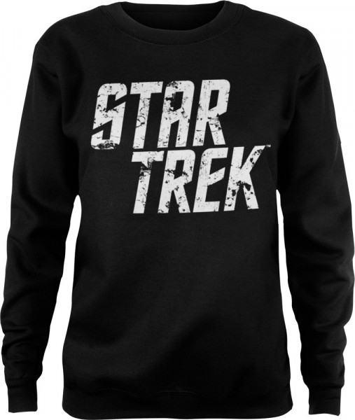 Star Trek Distressed Logo Girly Sweatshirt Damen Black