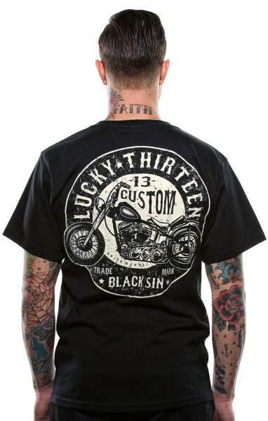 Lucky 13 T-Shirt Black Sin Black