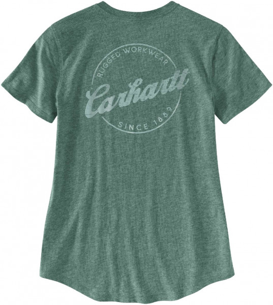 Carhartt Damen T-Shirt Lockhart Graphic V-Neck T-Shirt Musk Green Heather Nep