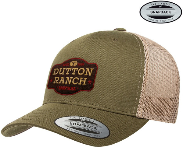 Yellowstone Dutton Ranch Premium Trucker Cap Olive-Khaki