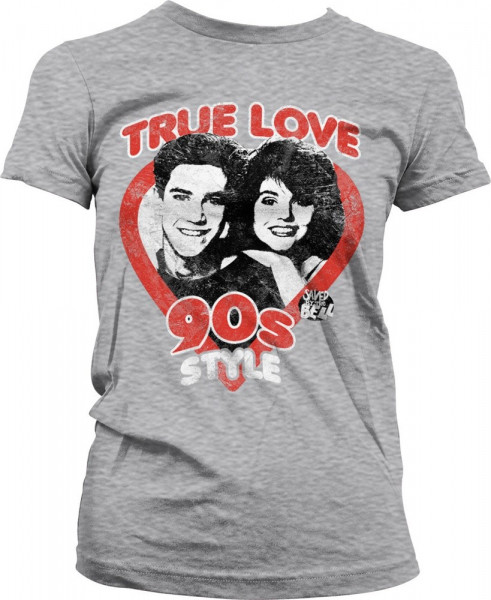 Saved By The Bell True Love 90's Style Girly Tee Damen T-Shirt Heather-Grey