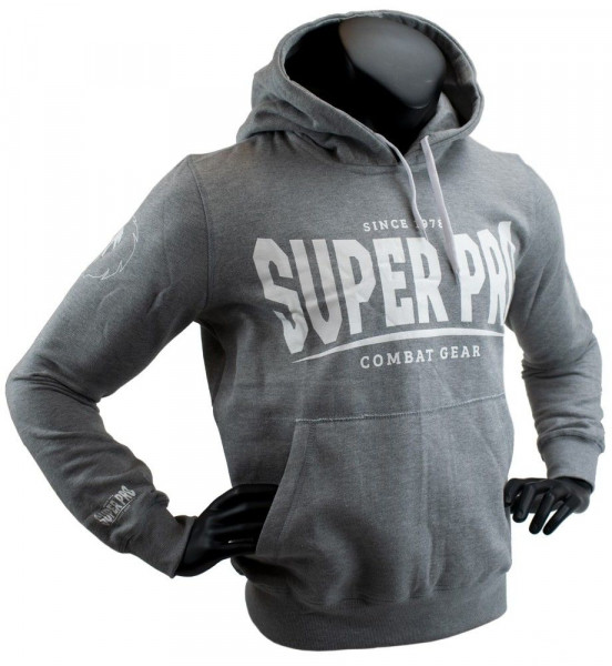 Super Pro Hoody S.P. Logo Grau/Weiß