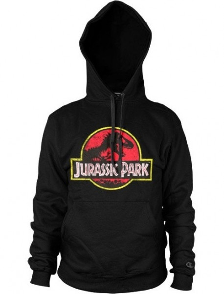 Jurassic Park Distressed Logo Hoodie Black
