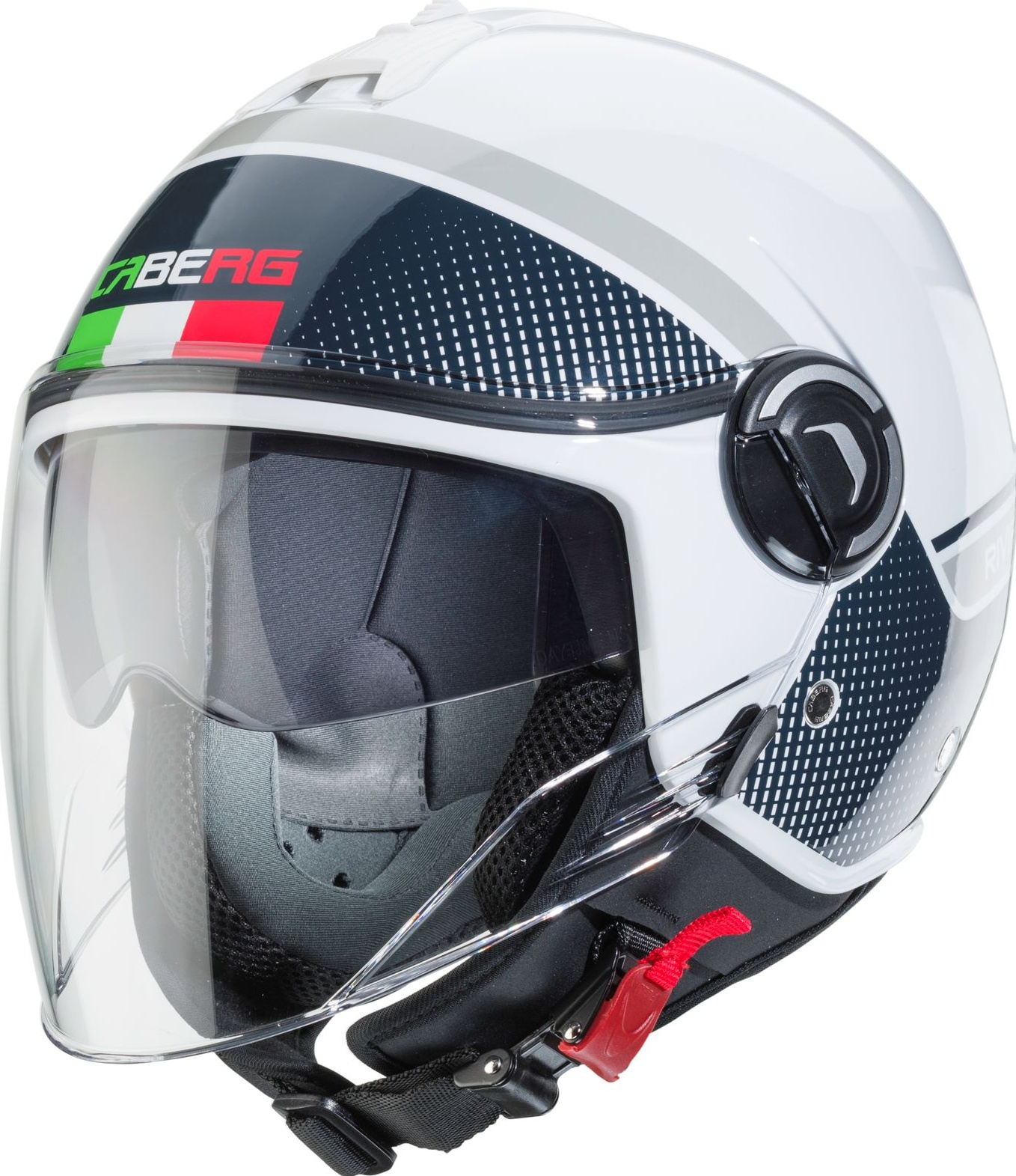 Moto Jethelm CGM 167X FLO TECH Schwarz Rot Matt - Geformtes Visier